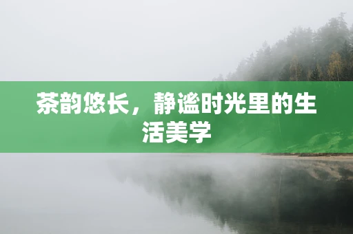 茶韵悠长，静谧时光里的生活美学