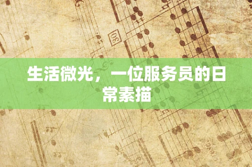 生活微光，一位服务员的日常素描