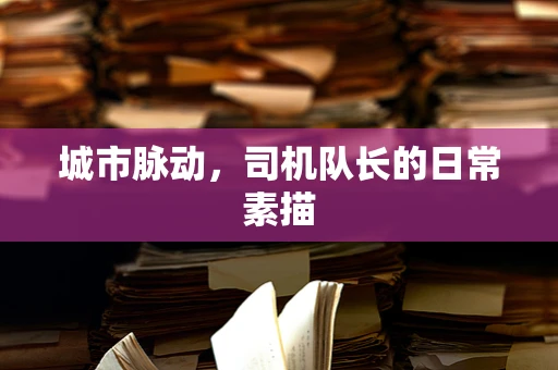 城市脉动，司机队长的日常素描