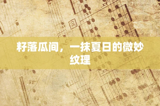 籽落瓜间，一抹夏日的微妙纹理