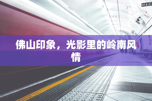 佛山印象，光影里的岭南风情