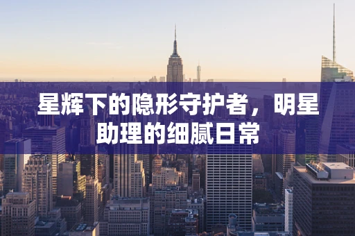 星辉下的隐形守护者，明星助理的细腻日常