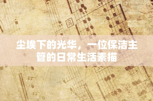 尘埃下的光华，一位保洁主管的日常生活素描