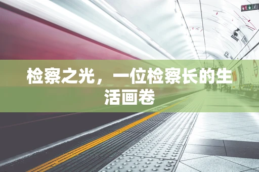 检察之光，一位检察长的生活画卷