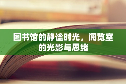 图书馆的静谧时光，阅览室的光影与思绪