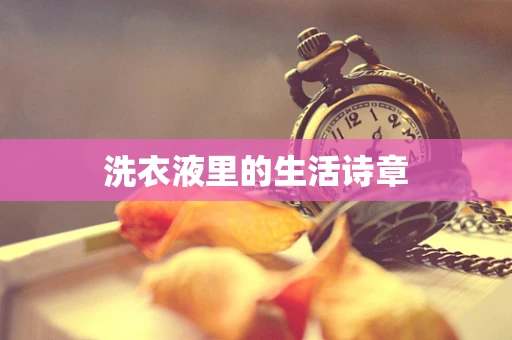 洗衣液里的生活诗章
